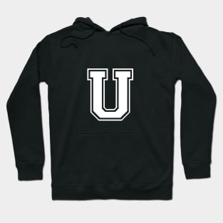 Initial Letter U - Varsity Style Design Hoodie